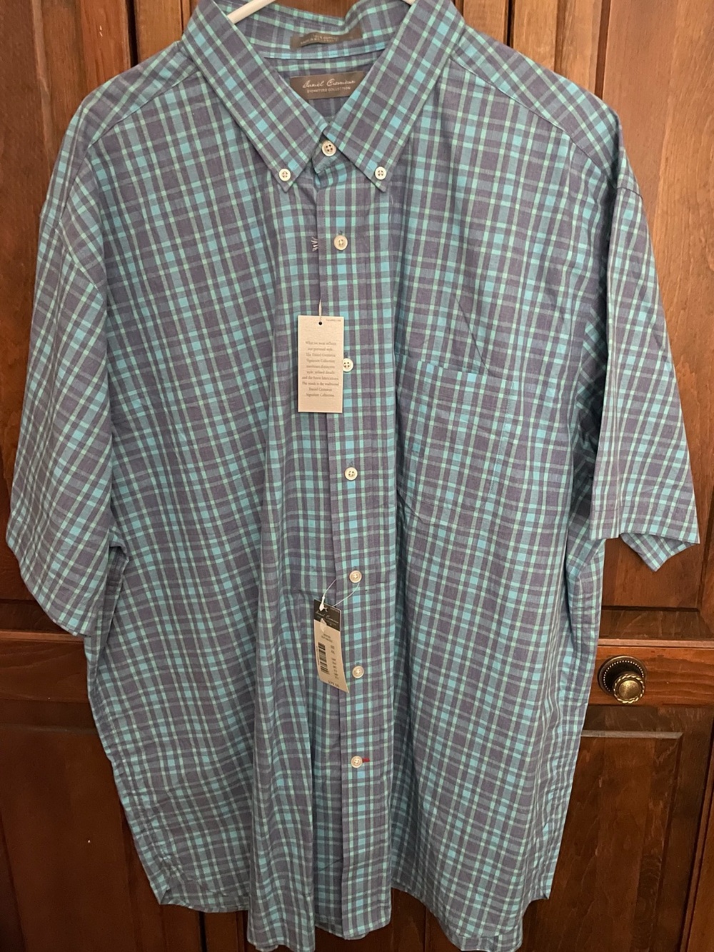 Men’s New Daniel Cremieux XXL Blue/Aqua Plaid Shirt